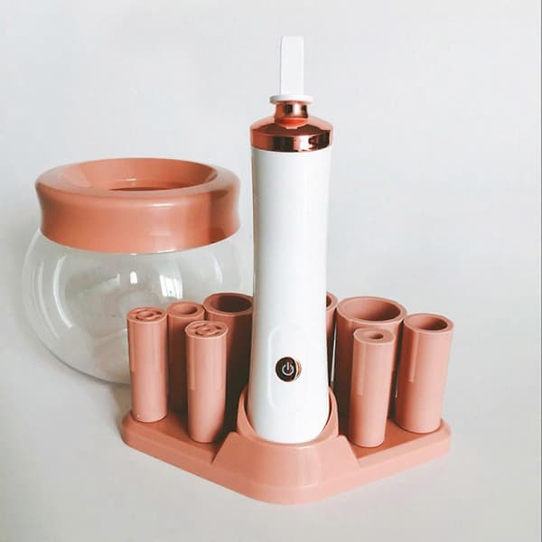 Rengøringssæt til børster, Rengøringssæt til makeupbørster, Sæt til roterende børster Pink
