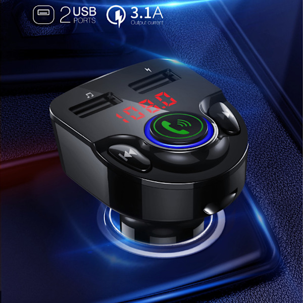 G32 12-24V Bluetooth FM Håndfri Minne Kort MP3-spiller A2DP Biltilbehør Svart