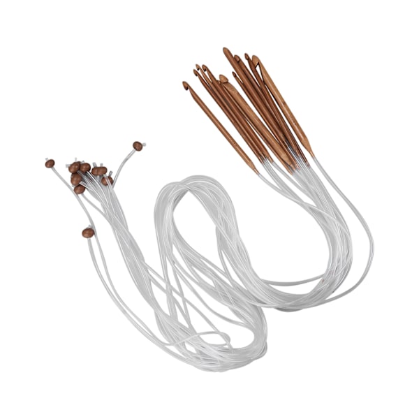 12 st Virknålar 1,2 Meter Tunisiska Karboniserade Tub Bambu Sticknålar Set för Mattvävning
