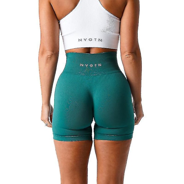 Spandex sömlösa yogashorts för kvinnor | Mjuka träningstights gymkläder | Smaragd