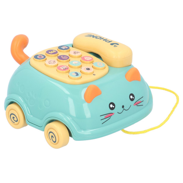 Baby mobiltelefon leksak multifunktionell tecknad simulerad telefon dra fast telefon för barn