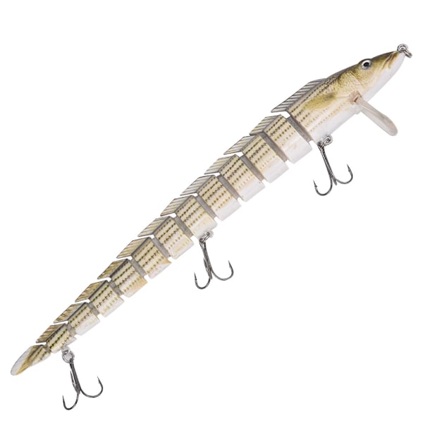 Hård Swimbait Crankbait Fiskebete med Flera Segment, Fiskeutrustning, Treble Hook(B)