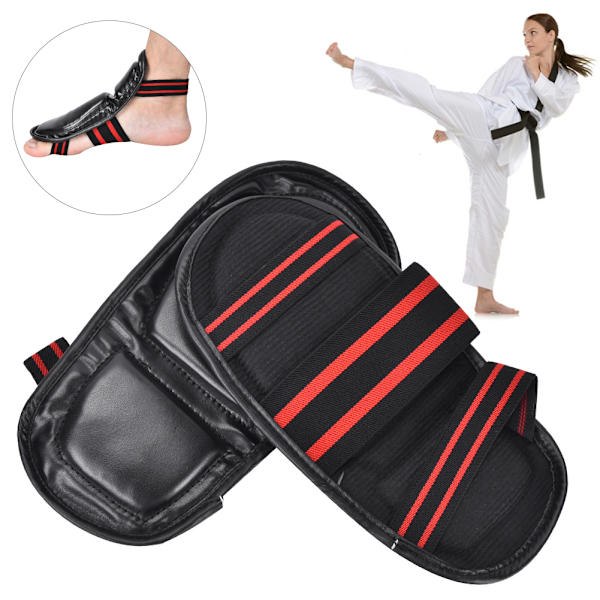 EVA Pad Instep Guards Fodbeskyttelse til Sanda Boxing MMA Muay Thai (sort)