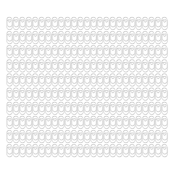 250 st Fancy Gem Small Hjärta Form Pappersklämmor Plastbelagd Tråd Används Ofta Söta Pappersklämmor för Hem Skola Kontor Silverfärg