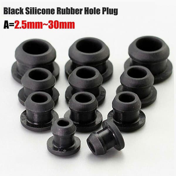 Silikonegummi snap-prop 2,5 mm~30 mm sorte endepropper til rør 20 Pcs A 10mm