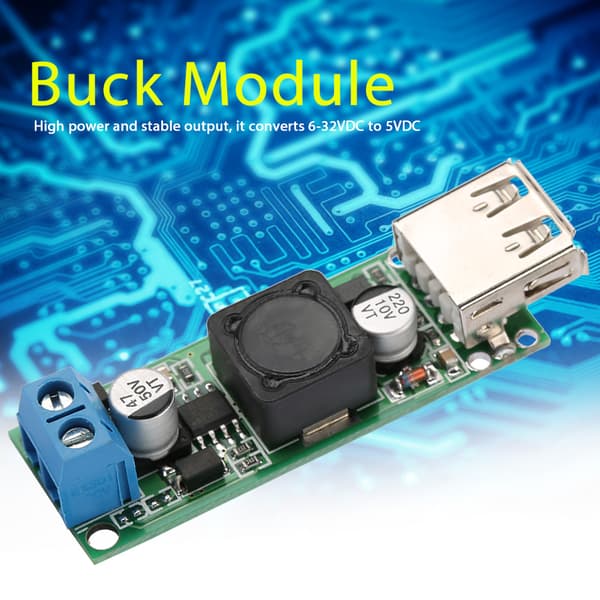DC-DC Spenningsnedtrappingsmodul 12V24V 6V-32V til 5V QC3.0 USB Hurtiglading
