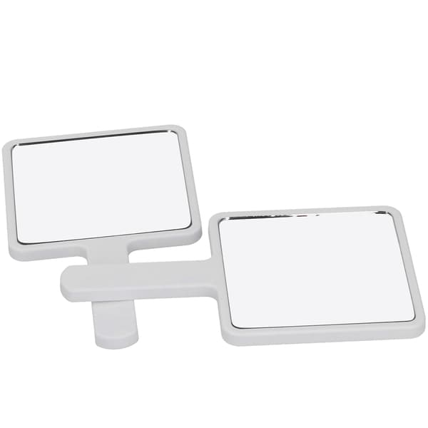 2st Handheld Makeup Mirror Portable Square Makeup Mirror Compact Beauty Cosmetic Tool White
