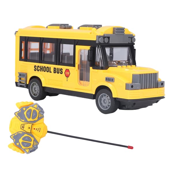 School Bus Toy 1/30 Scale Body Lights Forward Backward Function Yellow Battery Power Supply Plastic Material RC Car