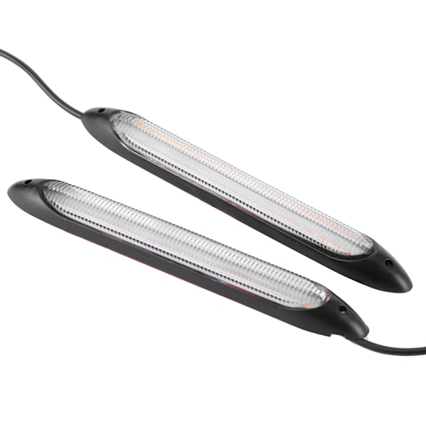Par LED-dagsljusremsor med blinkers, vit/gul färg, vattentät, 23,5 cm / 9,3 tum