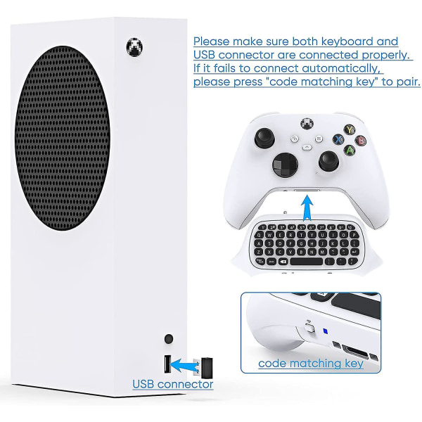 Trådløs controller-tastatur, der er kompatibelt med Xbox Series X/s/one/one S Gamepad