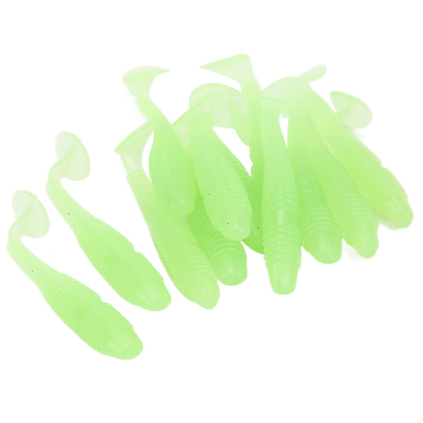 12 stk 70 mm/2,9 g T-hale blødt agn PVC paddel hale kunstigt blødt agn fiskeri LureLuminous