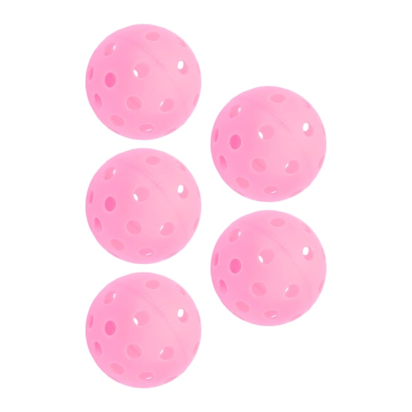 5 st pickleball bollar 40 hål lysande 74 mm sport pickleballs för utomhusbana rosa