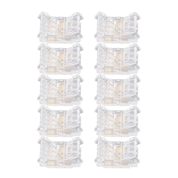 10 kpl COB LED-nauhajohdinliitäntää 4-napainen 10 mm läpinäkyvä juotosvapaa LED-sovitinliitäntä kotiin, kouluun ja toimistoon