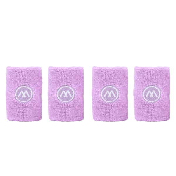 2 par håndledssvettebånd Sport Basket Svetteabsorberende armbånd Polyester Bomull Atletisk svettebånd for menn Kvinner Lilla
