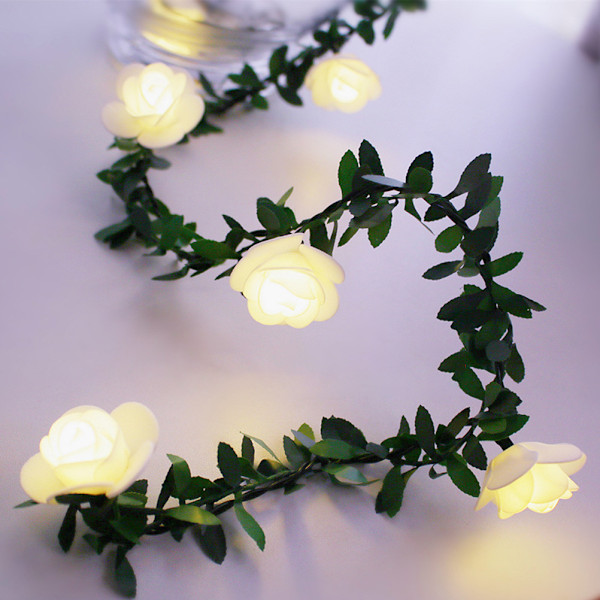 3Meter 20Leds Rose Flower LED Julgirland Fairy String Lights Batteridriven Utomhus Bröllop Trädgårdsfest dekoration