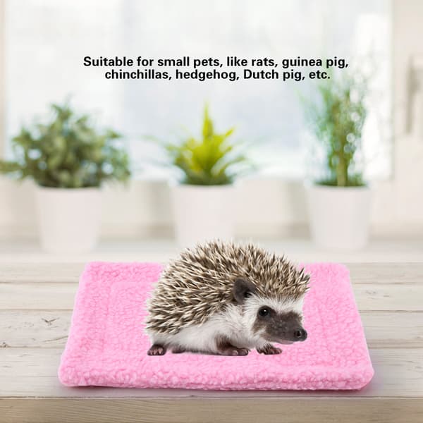 Pinnsvin marsvin Sengmatte rektangulær plysjkudde Hamsterhus rede Husdyrstilbehør Rosa