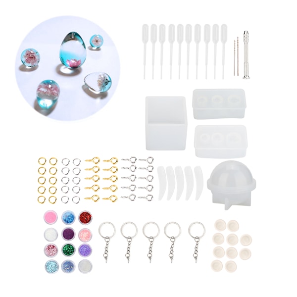 Epoxiharts silikonform smycken fynd Dekoration DIY Gör Tool Set Tillbehör