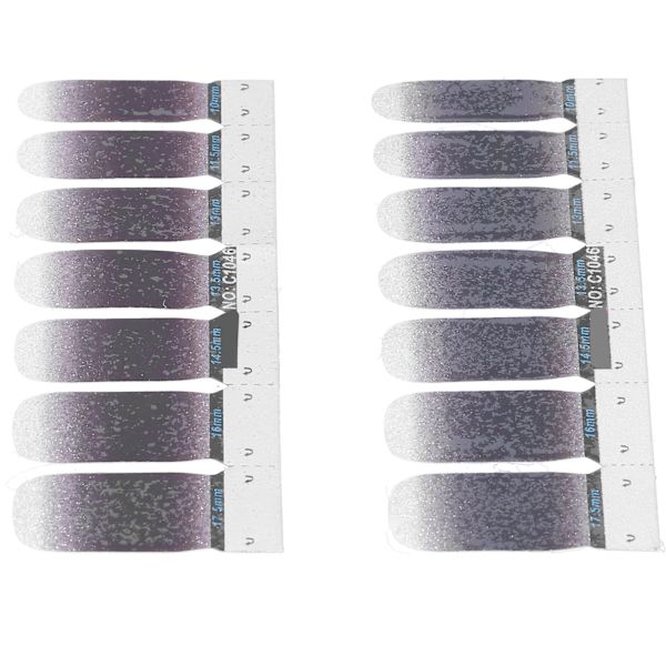 Nail Art Stickers Heltäckande Glittermönster Gradient Färg Gör-det-själv snygga nagellindningar Självhäftande46
