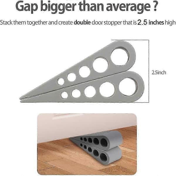 Dørstopper Gummidørstopper, Sklisikker på alle gulvflater, Grå