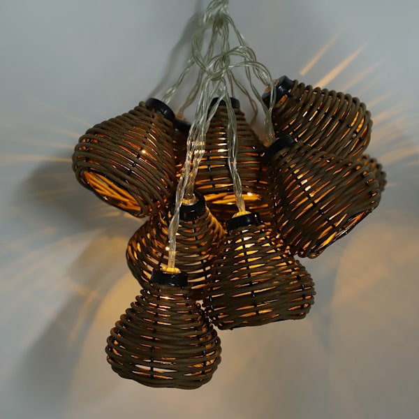 10 stk Rottinglamper Lysstreng LED Rottingkugler Fairy Lights Bryllup Hjemindretning