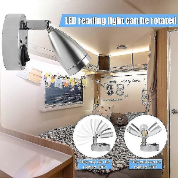 Inomhusbelysning, Kardanslang LED-läslampor (silver) 2 stycken