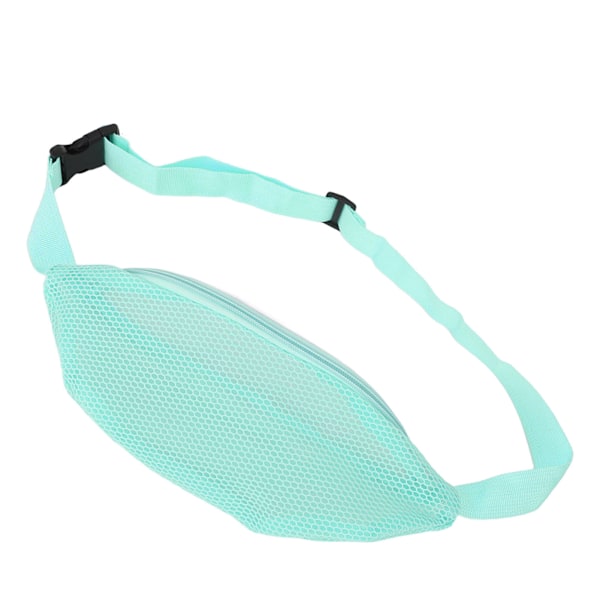 Beach Mesh Fanny Pack Andas vattentätt justerbart bälte Portabelt lätt utomhussport midjepaket för resor Ljusblått