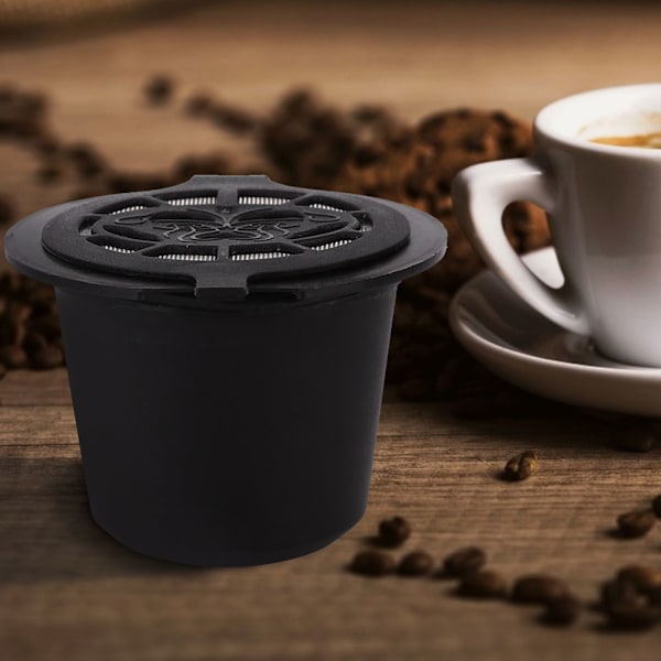 3 kpl Uudelleenkäytettäviä kahvikapselia Kotikäyttöön Suodatin Täytettävä Kapselikulho Sopii Nespresso (musta)