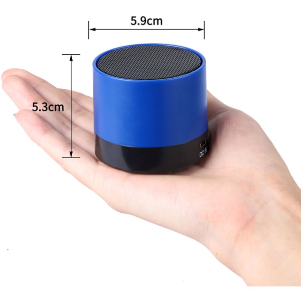 Kompakt bærbar mini-lyd-laptop, liten trådløs bluetooth-høyttaler blå