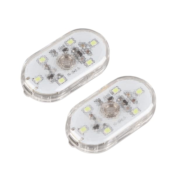 2 stk. LED-sensorlys for bilinteriør, USB-oppladbart berøringslys, trådløs ambient lampe, nattleselys, bilinteriørlys