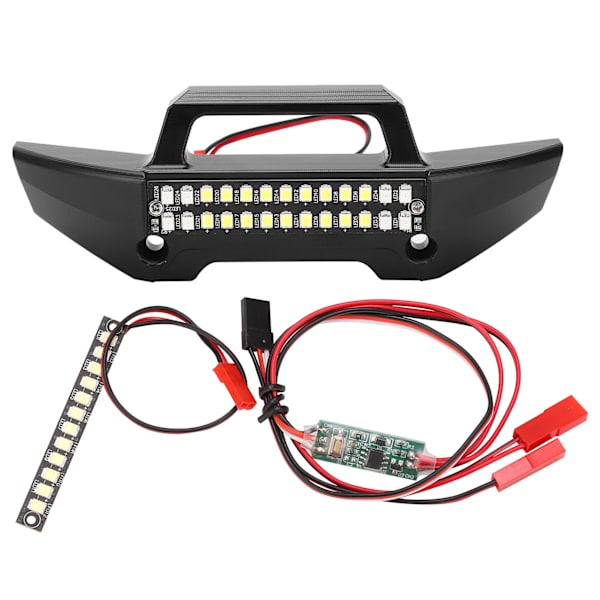 RC aluminiumlegering forreste kofanger med LED-lys til Traxxas MAXX 89076 1/10 RC bil