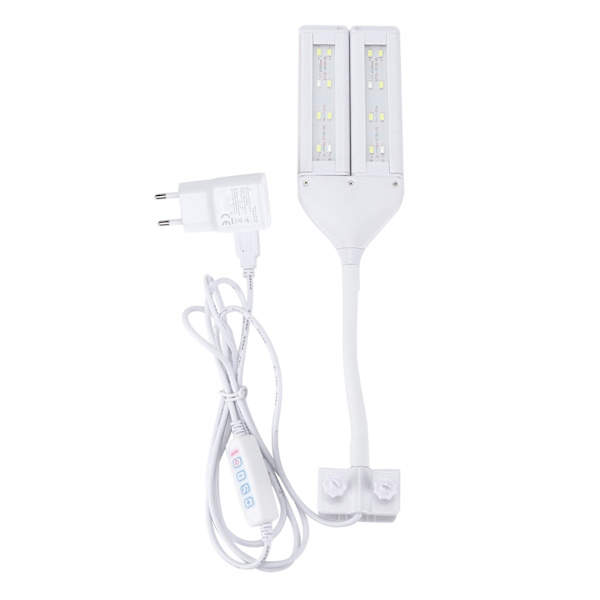 Akvarie Klipslampe med Kontrolbryder USB-stik 4 Rækker Bredvinkel Akvarium LED-lys 100-240VEU-stik