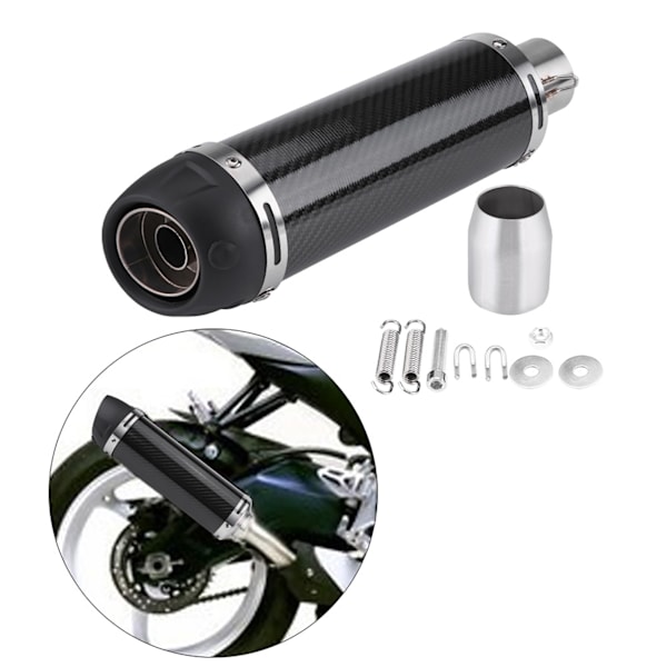 51mm Universal Motorsykkel Modifisert Ekte Lys Karbonfiber Eksosdemper Rør med DB Killer