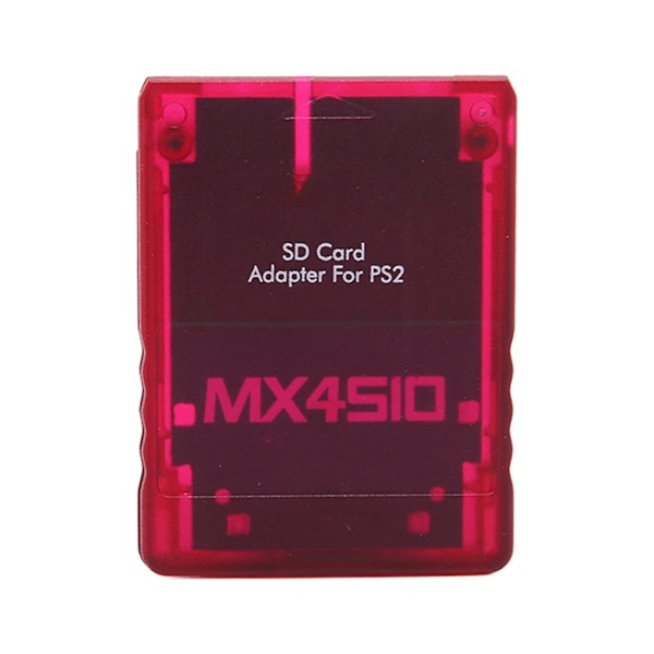 MX4SIO SIO2SD minneskortadapter Handgjord stabil ersättningsminneskortläsare för PS2 Transparent Red