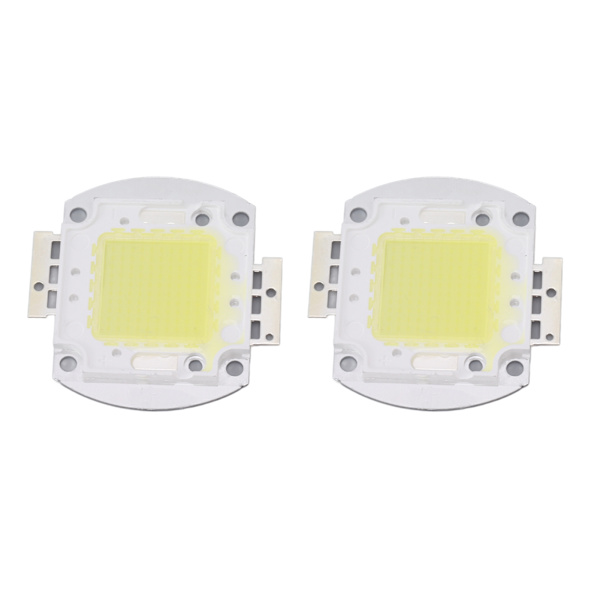 2 stk Runde LED-chips 100W Højtydende LED-chip Hvidt lys 9600LM 6000K LED-perler til Hjemmestudiet Udstilling Madlys Spotlight
