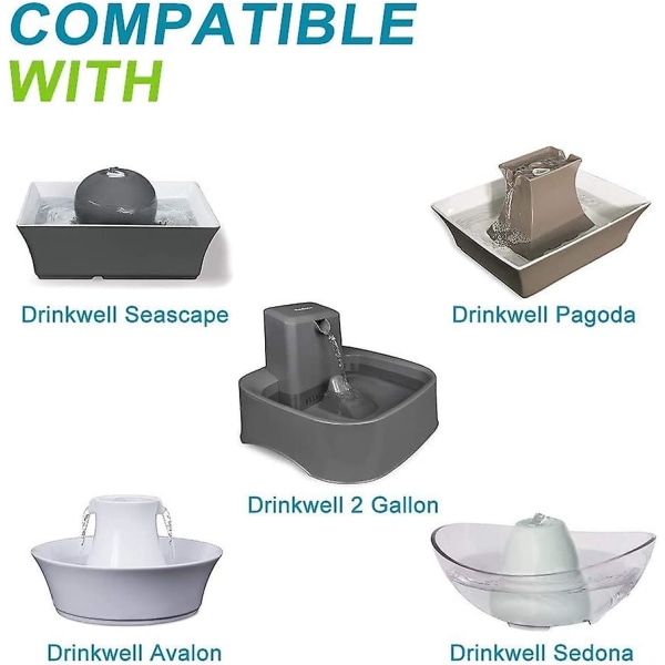 8-pack kulstofudskiftningsfiltre, holder vandet rent og friskt, kompatibelt med Petsafe Drinkwell