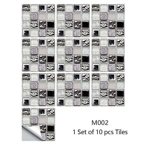30 stk Simulerede mosaikfliser klistermærker gør-det-selv fliseklistermærker vægdekaler til køkken
