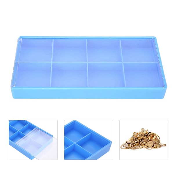 Plast 8 Grids Förvaringslåda Smycken Organizer Case Watch Function Container Tool