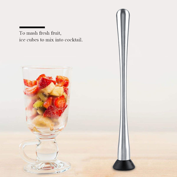 Langt håndtag i rustfrit stål Cocktail Muddler Mojito Frugtmixer DIY Drink Vin Barware Tool