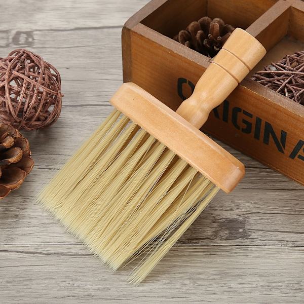 Nacke Ansikte Duster Borste Salong Hårrengöring Trä Sweep Brush Hårklippning Frisörverktyg