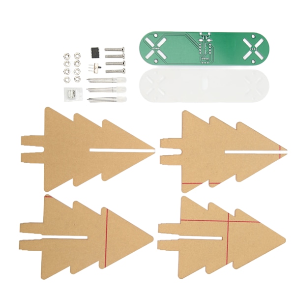 LED Juletrær Kretssett Frostakryl Fargerik 3D Elektronisk Juletrær DIY Kit for Juledekor Grønn