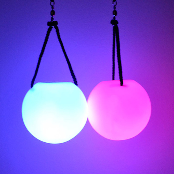 2 st Poi Balls LED Ball Balls 9 Mode 7 Color Light Poi Ball