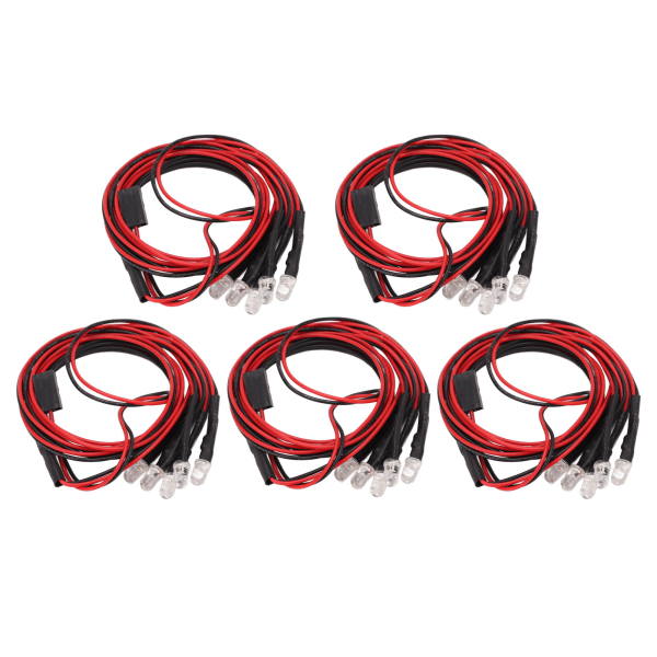 5mm Vita RC-bils LED-ljuskit Super Ljus Fjärrstyrd Biltillbehör för Traxxas