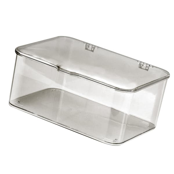 Desktop Storage Box Plastic Large Capacity Dustproof Multifunctional Phone Case Storage Holder with Lid Light Gray