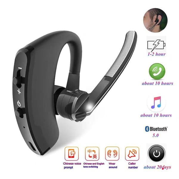 Bluetooth Mono Headset (enkelt) Tilslut til din pc, Mac, tablet og/eller mobiltelefon støjreduktion, sort