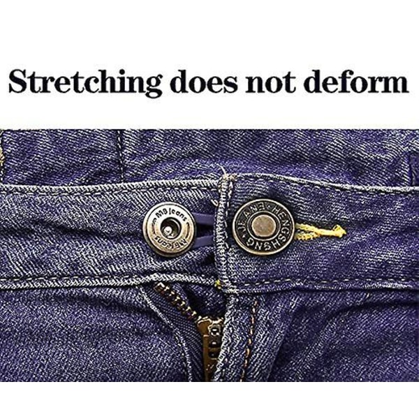 10 Setstruser-knappar Jean-knappnålar Knapp för jeans Byxförlängare för män kvinnor
