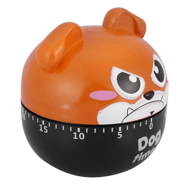 Mechanical Kitchen Timer Cute Dog Manual Counters for Household Cooking Reminder Tool (Brown)