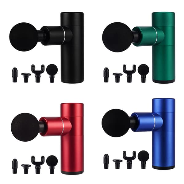Mini Massagepistol / Massage Gun (4 Hoveder) Muskelstimulering Blå