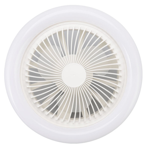 36W takviftelampe 9,8 tommer liten lydløs E27 LED-viftelampe for soverom 86‑265V hvit