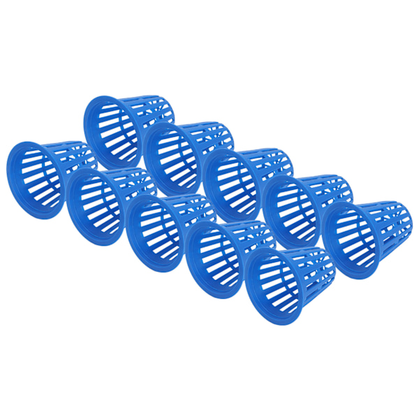 10 stk Plantningskurv Hydroponisk Dyrkningskurv Plast Plant Mesh Cup til Balkon Have Blå