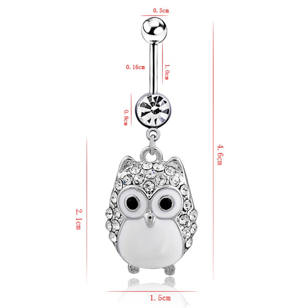 Kvinnor Uggla Belly Navel Button Q00939 Rostfritt stål Legering Body Smycken
